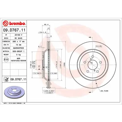 Pago Seguro Disco de freno BREMBO 09.D767.11